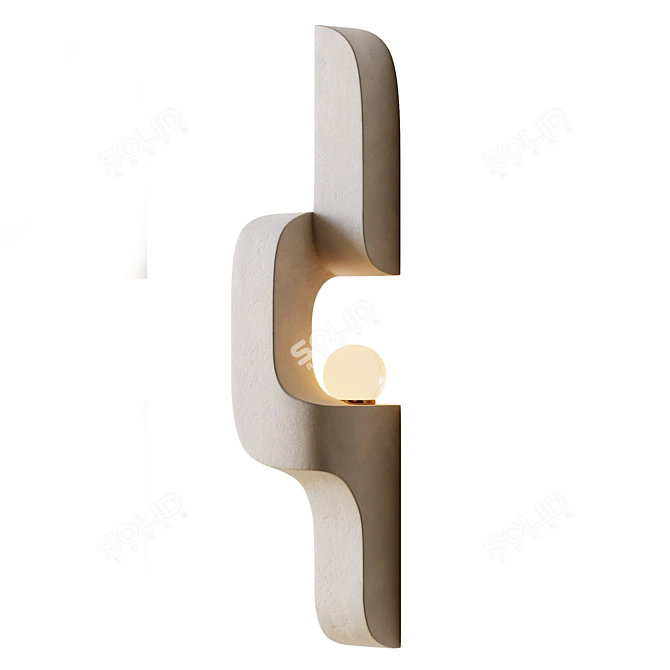 Serpentine Ceramic Wall Sconce 3D model image 7