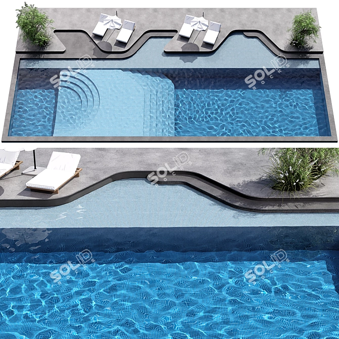 Swimming Pool Model No.115 3D model image 1