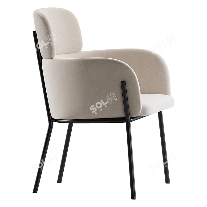 Sleek Azalea Brown Dining Chair 3D model image 5