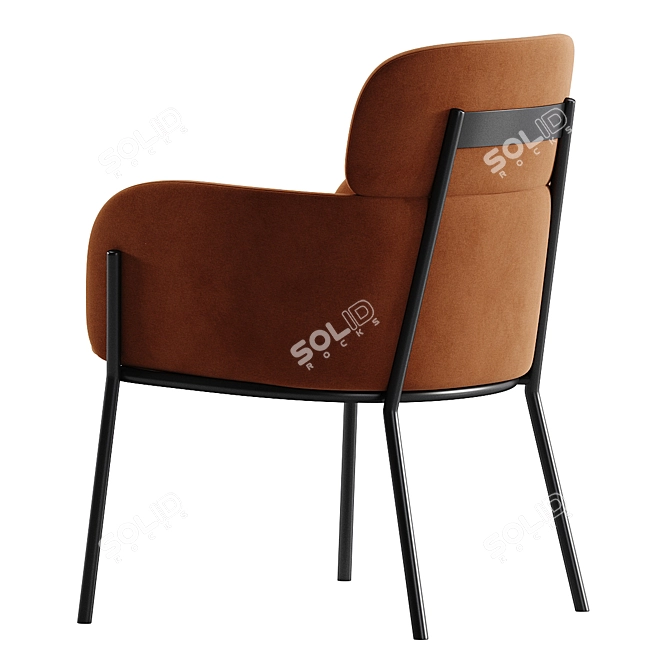 Sleek Azalea Brown Dining Chair 3D model image 6