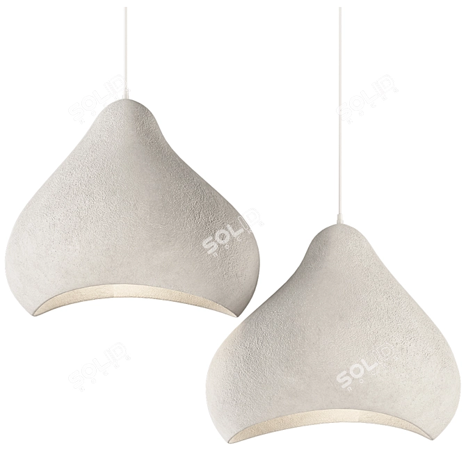 Japanese-Inspired Pendant Light 3D model image 2