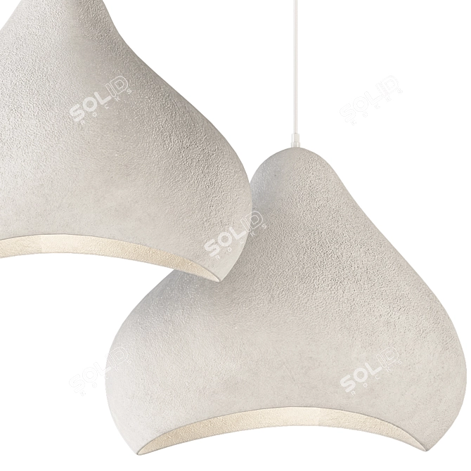 Japanese-Inspired Pendant Light 3D model image 4