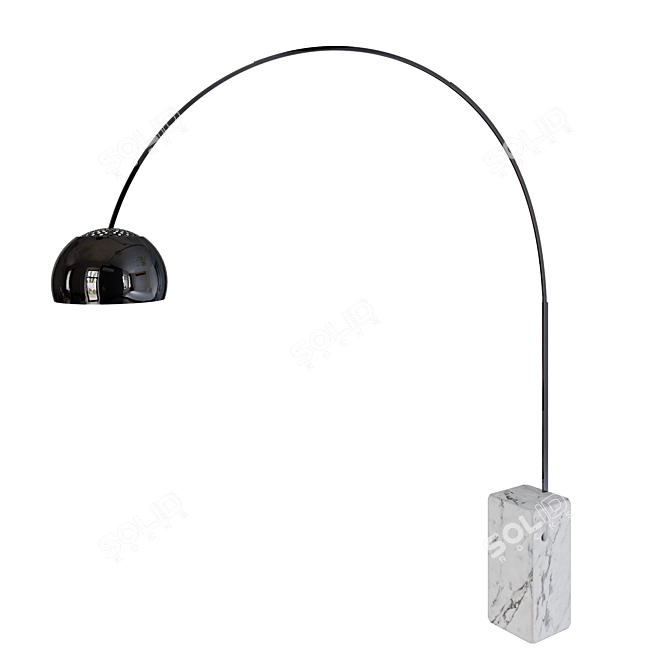 Elegant Arco LED Floor Lamp 3D model image 6