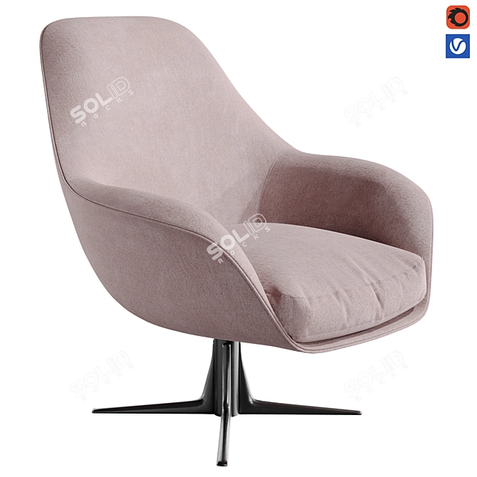 Elegant Flexform-SVEVA SOFT Chair 3D model image 1