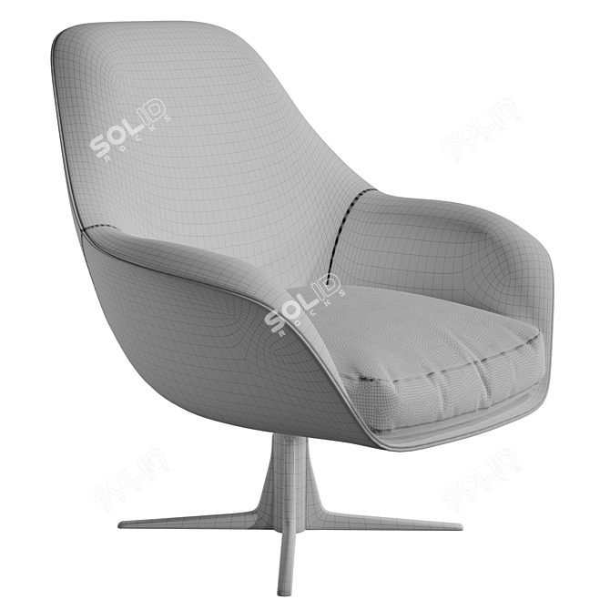 Elegant Flexform-SVEVA SOFT Chair 3D model image 2