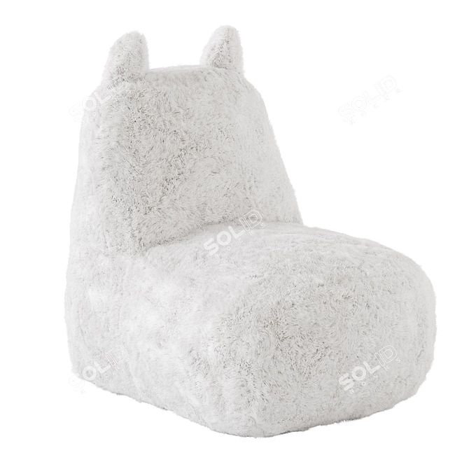 Cozy Cat Children's Pouffe 3D model image 1