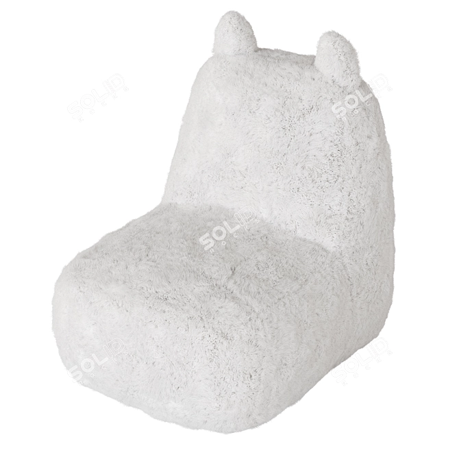 Cozy Cat Children's Pouffe 3D model image 2