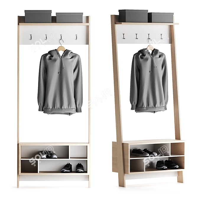 Modern Melva Entryway Set 3D model image 1