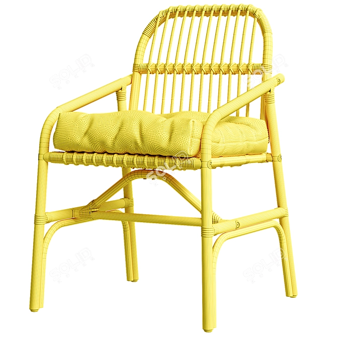 Ikea SALNO Rattan Armchair 3D model image 5