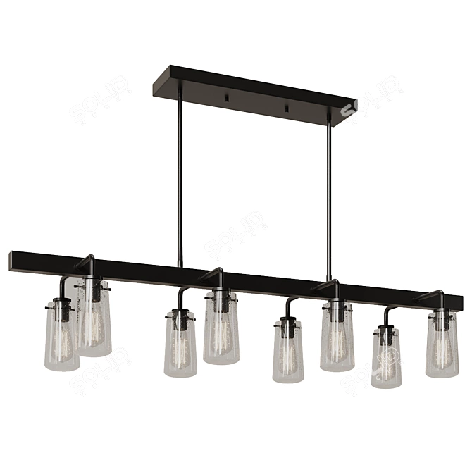 Sleek Modern 6-Light Pendant Chandelier 3D model image 2