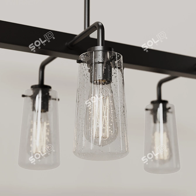 Sleek Modern 6-Light Pendant Chandelier 3D model image 3