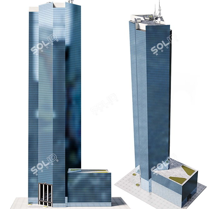 Architectural Skyscraper 3D Model 3D model image 1