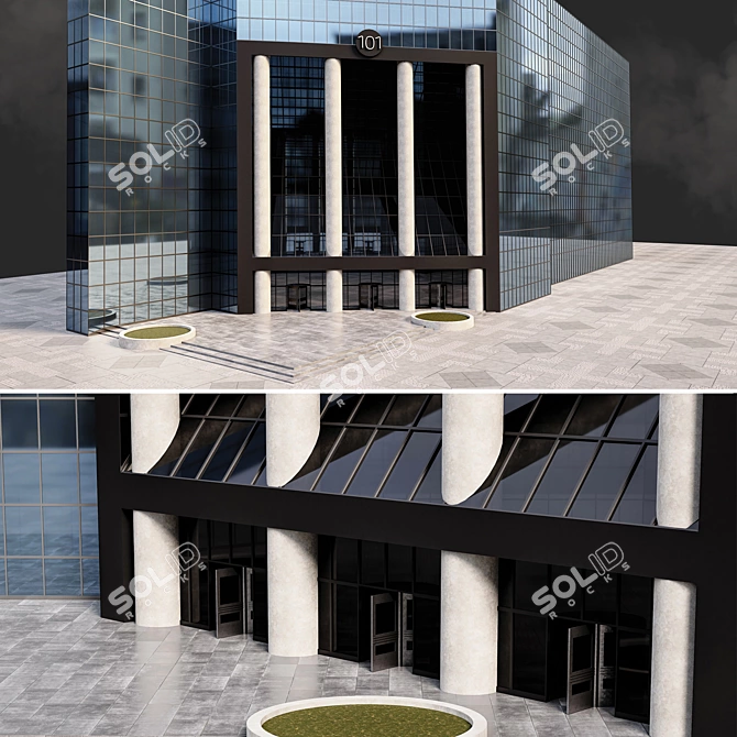 Architectural Skyscraper 3D Model 3D model image 2