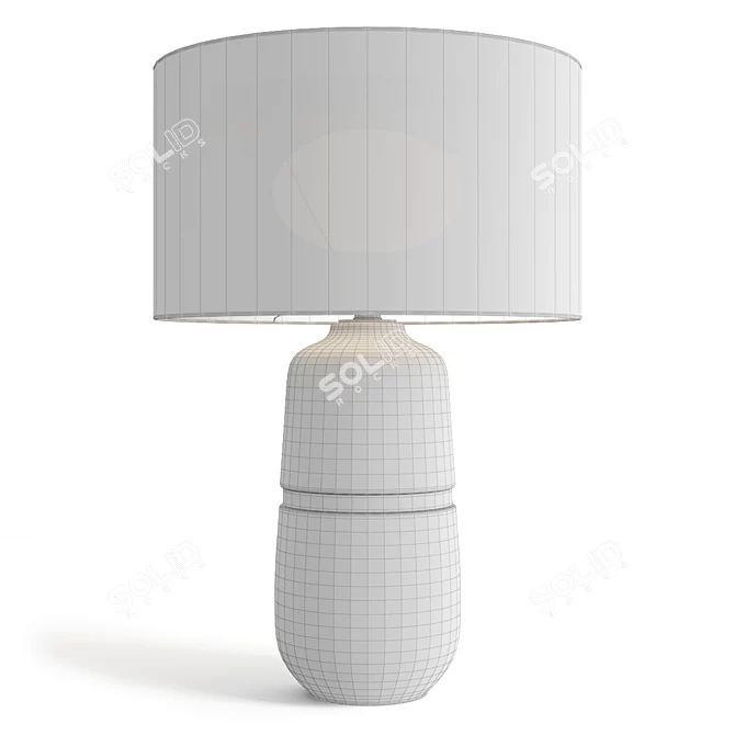 Sleek Banded Ceramic Table Lamp 3D model image 3