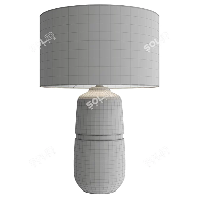 Sleek Banded Ceramic Table Lamp 3D model image 5