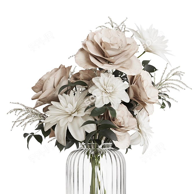 Elegant Floral Bouquet 3D Models 3D model image 2