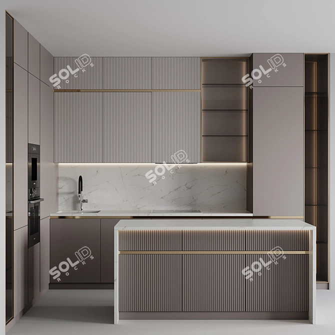 Customizable Modern Kitchen 2015 3D model image 1