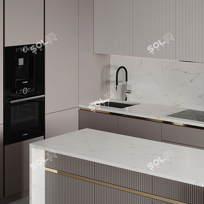 Customizable Modern Kitchen 2015 3D model image 3