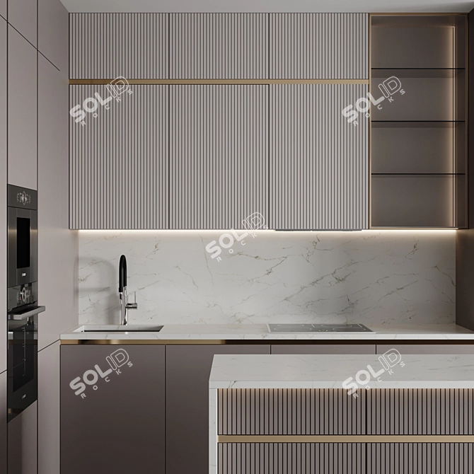 Customizable Modern Kitchen 2015 3D model image 4