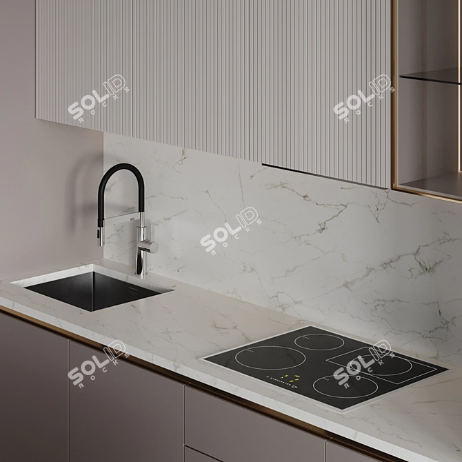 Customizable Modern Kitchen 2015 3D model image 5