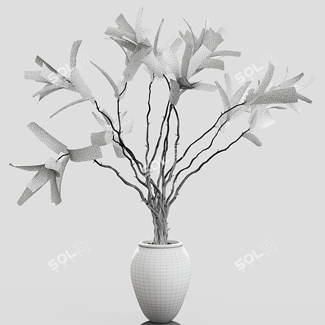 Botanical Beauty Branches in Vases 3D model image 4