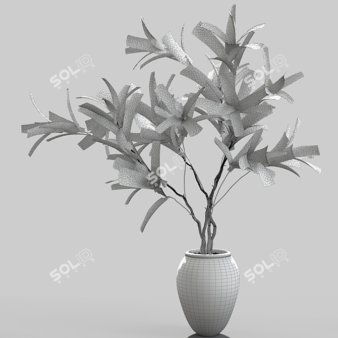 Modern Branches in Elegant Vases 3D model image 4