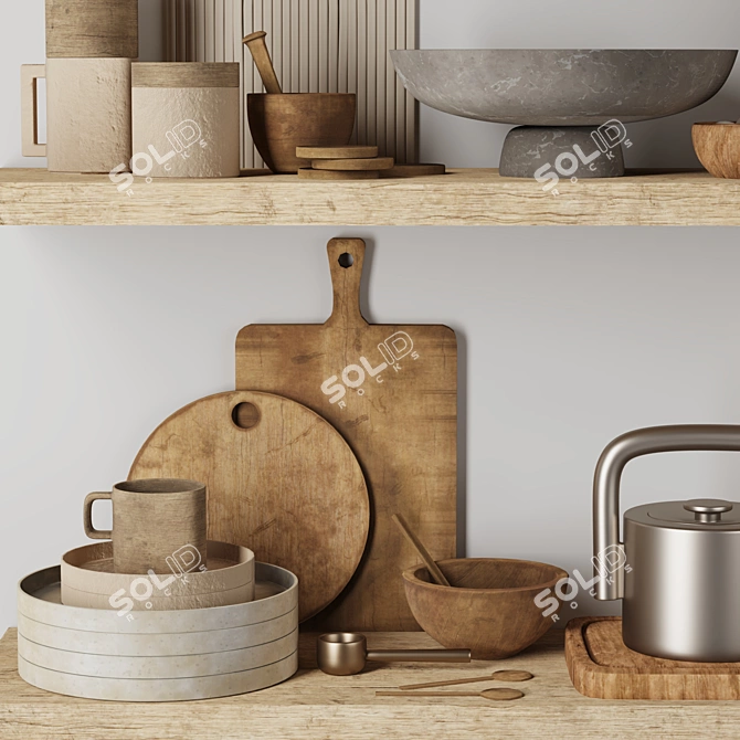 Modern Kitchen Decor Set 2019 3D model image 5