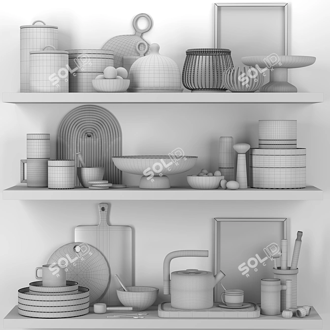 Modern Kitchen Decor Set 2019 3D model image 6