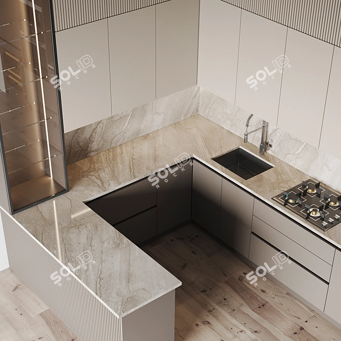 Modern Kitchen 3D Model Pack 3D model image 3