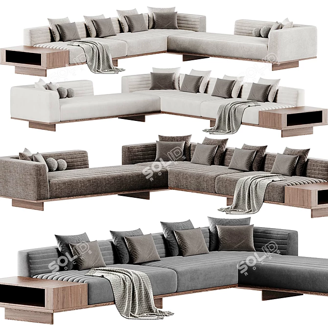 Modern Minotti Roger Sofa Design 3D model image 3