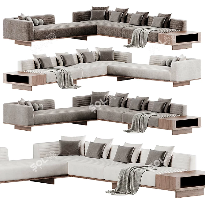 Modern Minotti Roger Sofa Design 3D model image 4