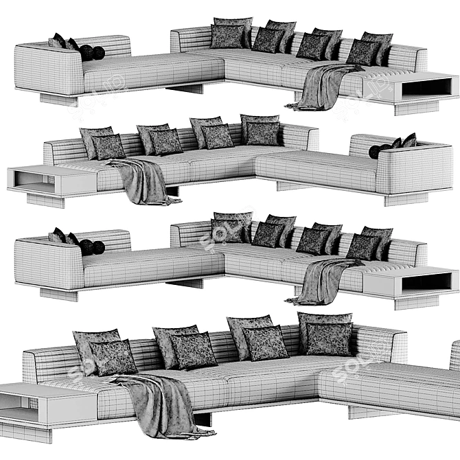 Modern Minotti Roger Sofa Design 3D model image 5