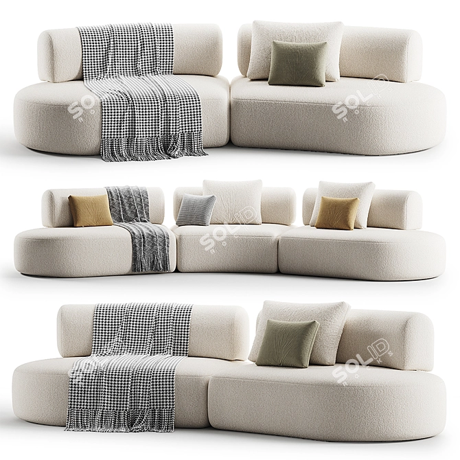 Modern Bon Bon Sofa Collection 3D model image 3