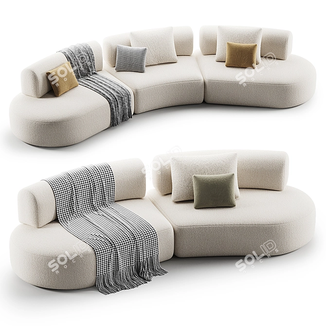 Modern Bon Bon Sofa Collection 3D model image 4