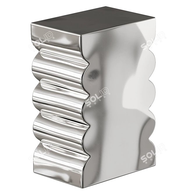 Metallic Modern Side Table Set 3D model image 3