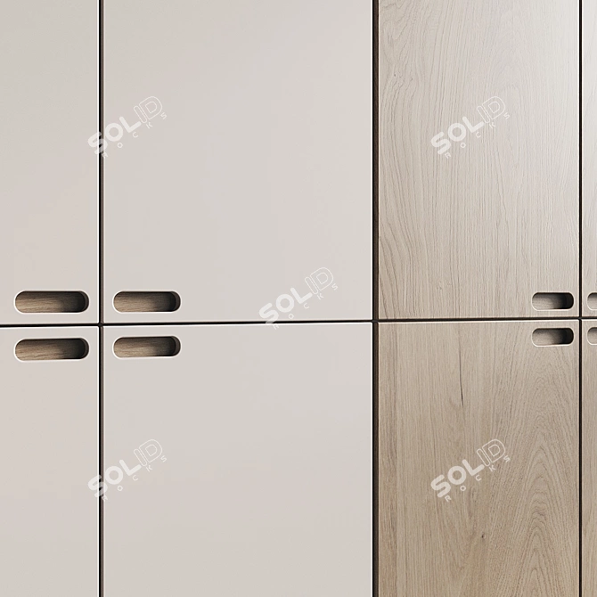 Modern Minimalist Wardrobe Design 3D model image 3