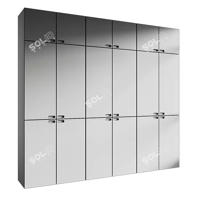 Modern Minimalist Wardrobe Design 3D model image 4