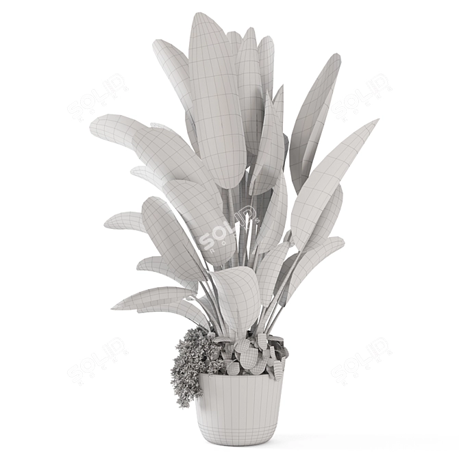 Handmade Stone Pot Indoor Plants 3D model image 5