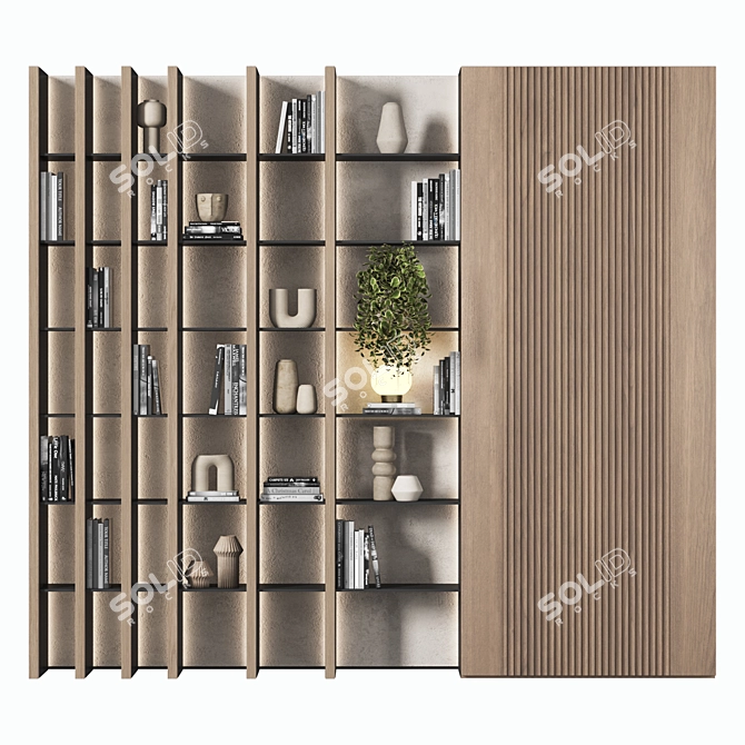 Modular Bookcase Cabinet Shelves 3D 3D model image 1