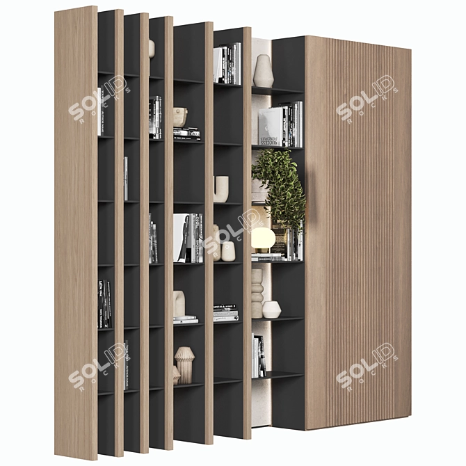 Modular Bookcase Cabinet Shelves 3D 3D model image 2