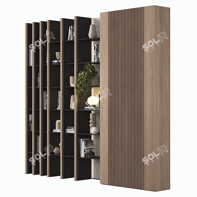 Modular Bookcase Cabinet Shelves 3D 3D model image 3