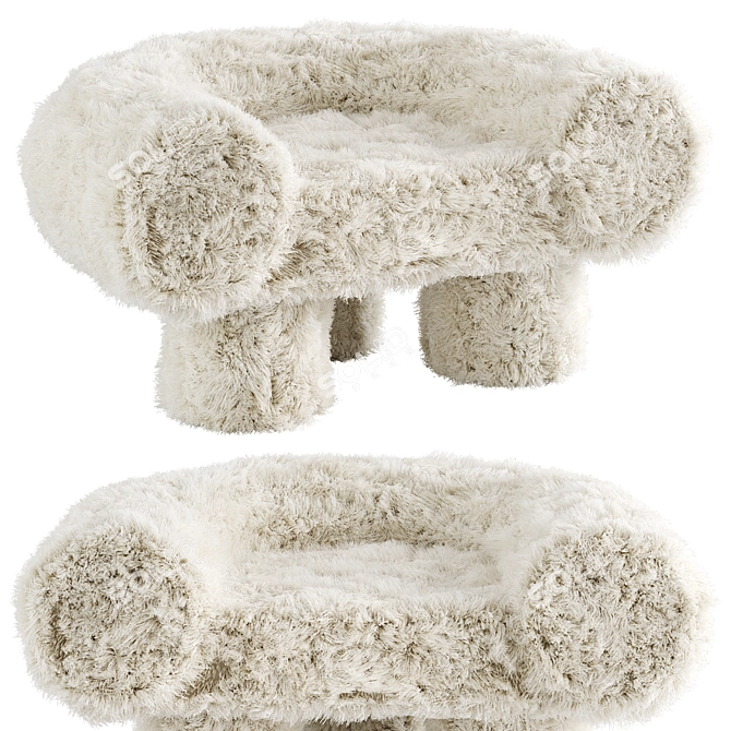 Modern Mineral Yeti Armchair Design 3D model image 1