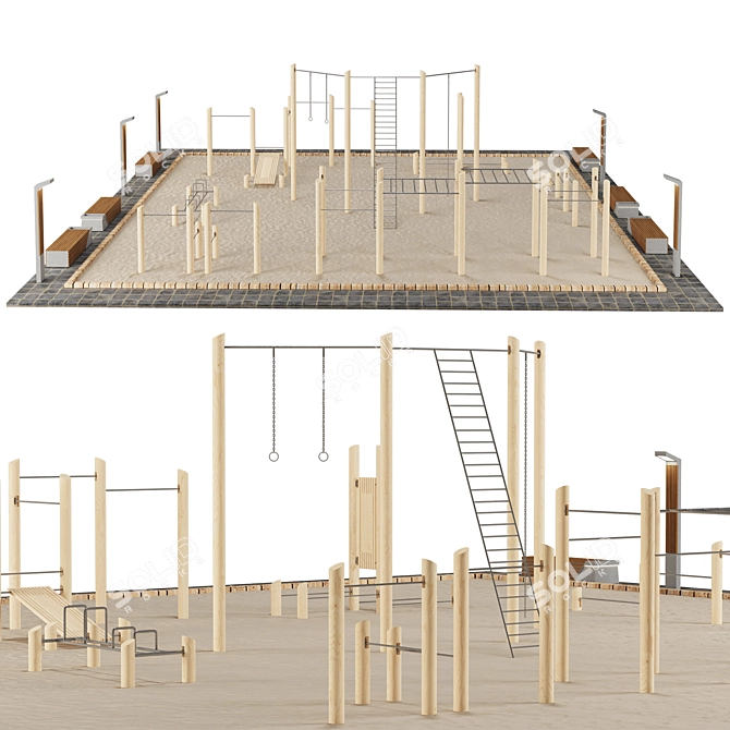 Premium 3D Sports Field Model 3D model image 2