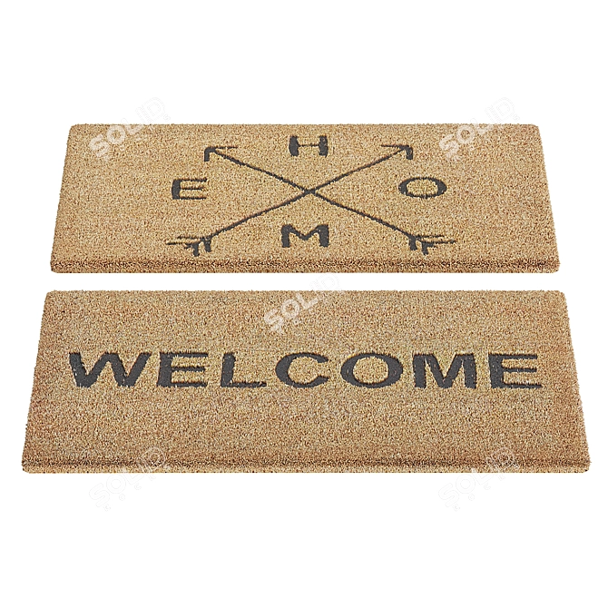 Thiam Natural Coco Fiber Doormat 3D model image 1