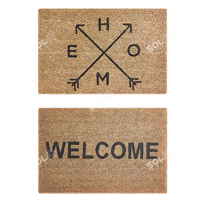 Thiam Natural Coco Fiber Doormat 3D model image 2