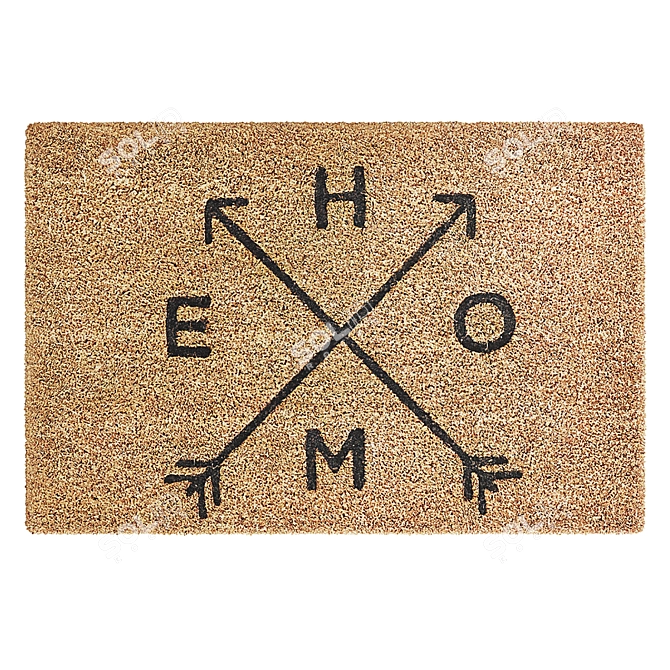 Thiam Natural Coco Fiber Doormat 3D model image 3