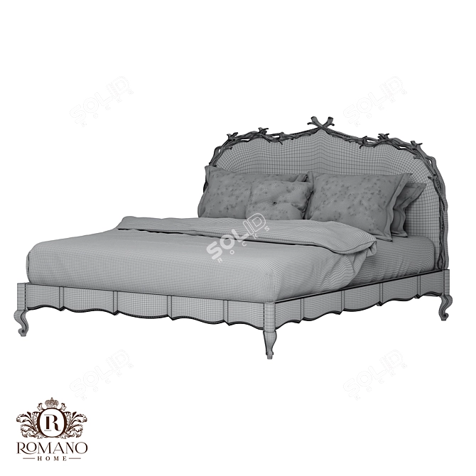 Handcrafted Bed by Romano Home 3D model image 8