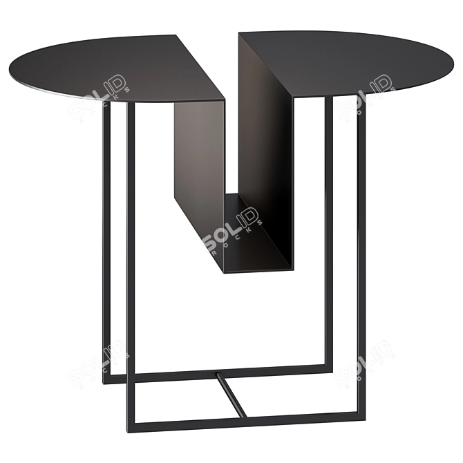 Basic Black Coffee Table Set 3D model image 2