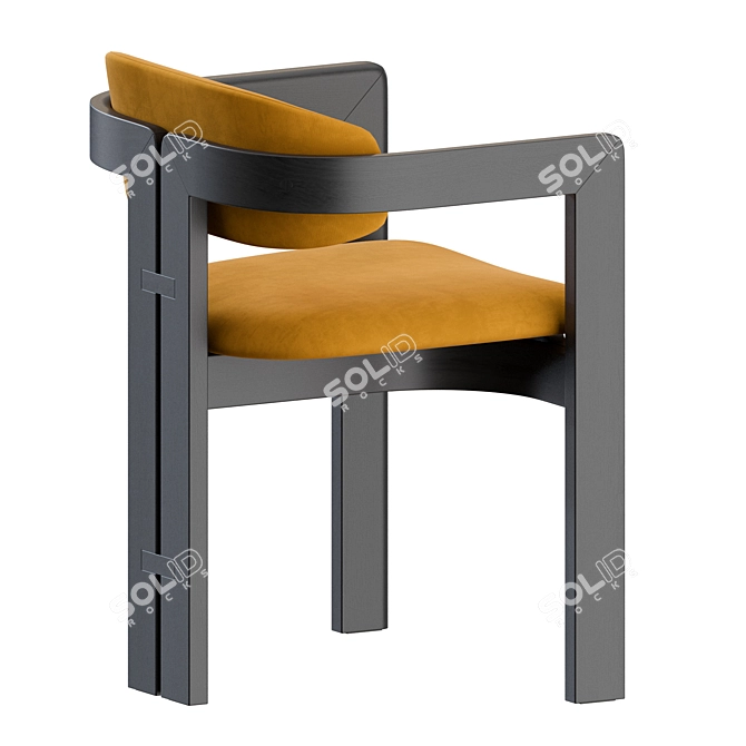 Modern Armrest Dining Chair Set 3D model image 7