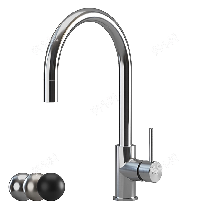 Sleek Venice Goose Neck Faucet 3D model image 3